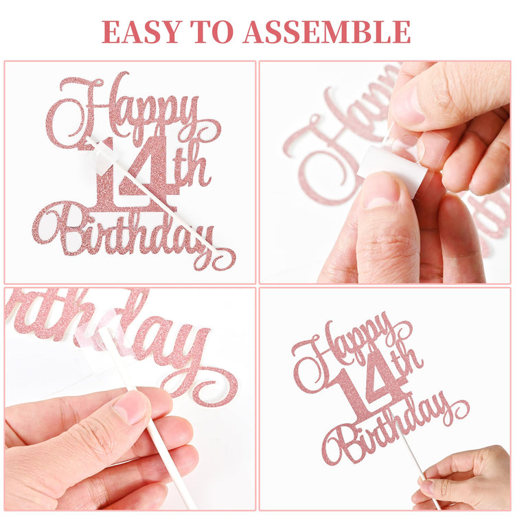 14th Birthday Cake Decorations (9 Count)