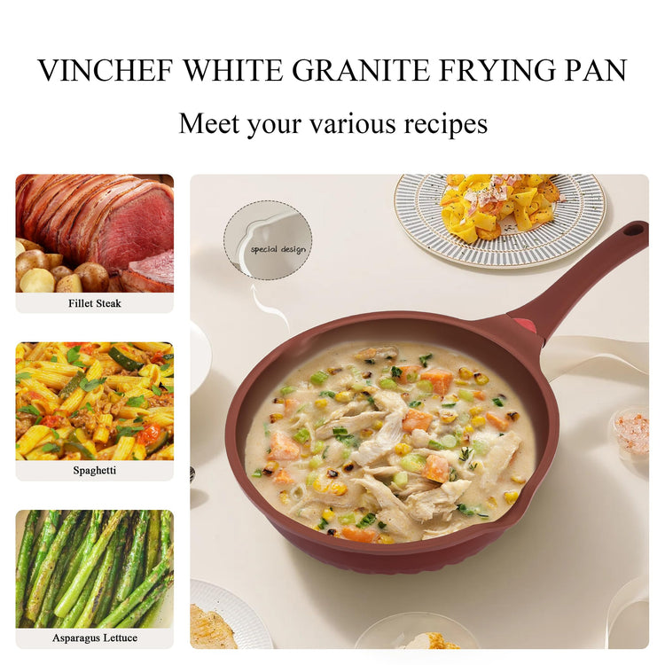 12" Terracotta Nonstick Ceramic Red Frying Pan
