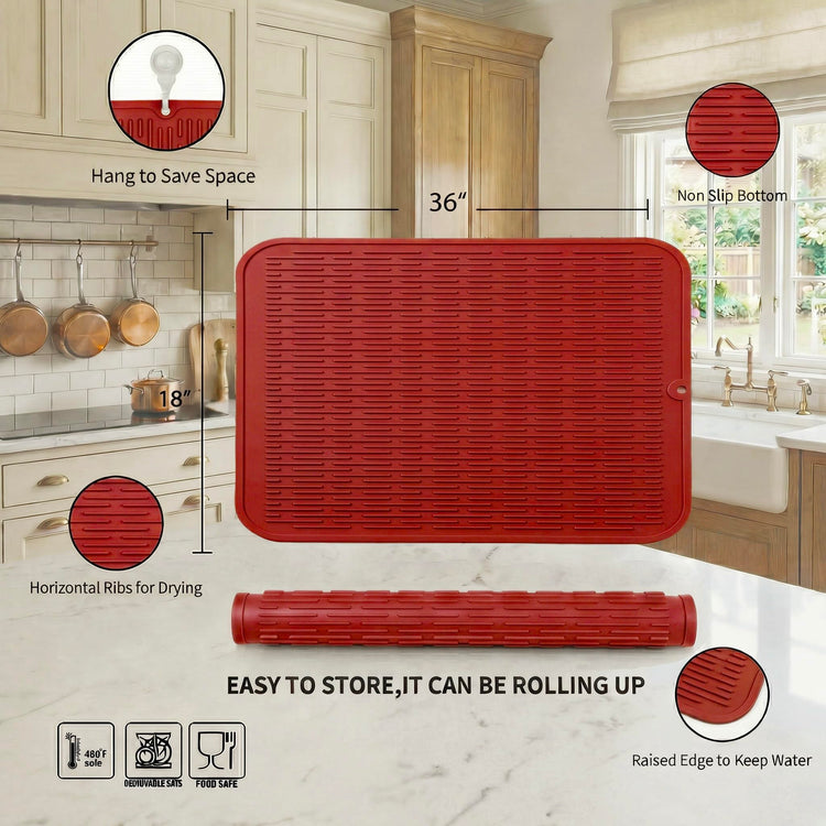 Silicone Dish Drying Mat for Multiple Usage