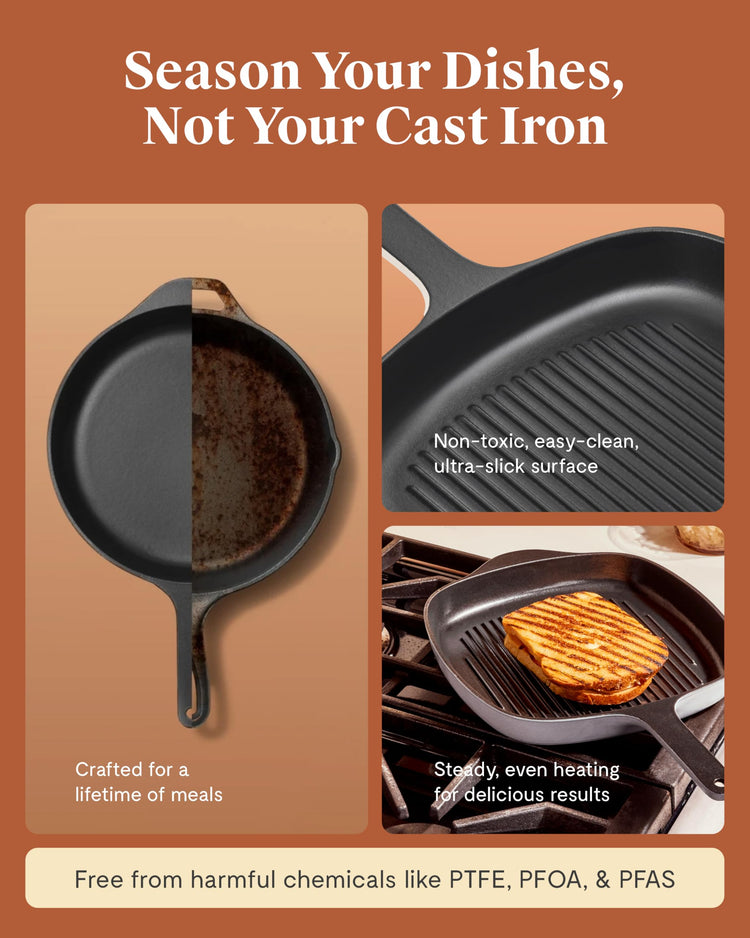 Enameled Cast Iron 10.5" Grill Pan