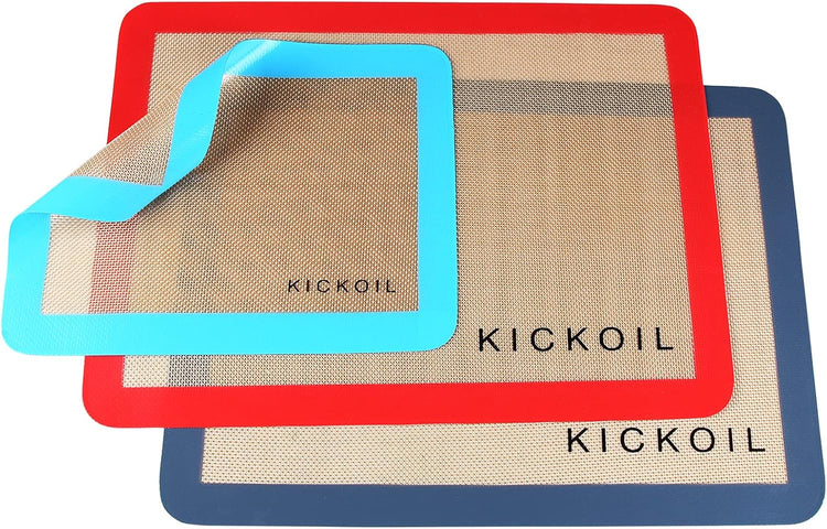 Silicone Baking Mat Large Baking Mat Set of 3-2 Half Sheets 16.5" x 11.6" +1 Quarter Sheet,Reusable Non-Stick Food Safe Bakeware Liners for Cookies, Macarons, Bread/Pastry Keep Oven Pans Clean