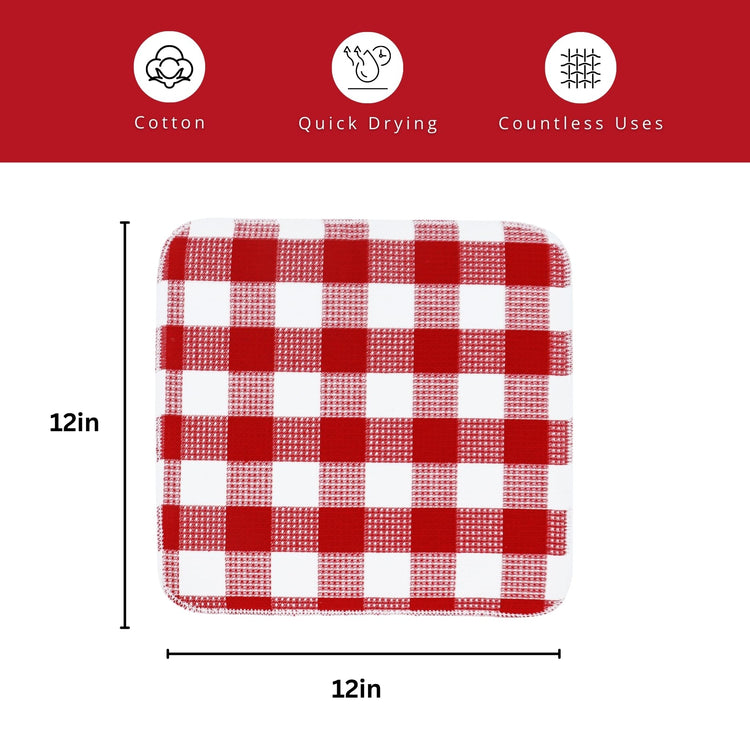 Waffle Weave Plaid Dish Cloths