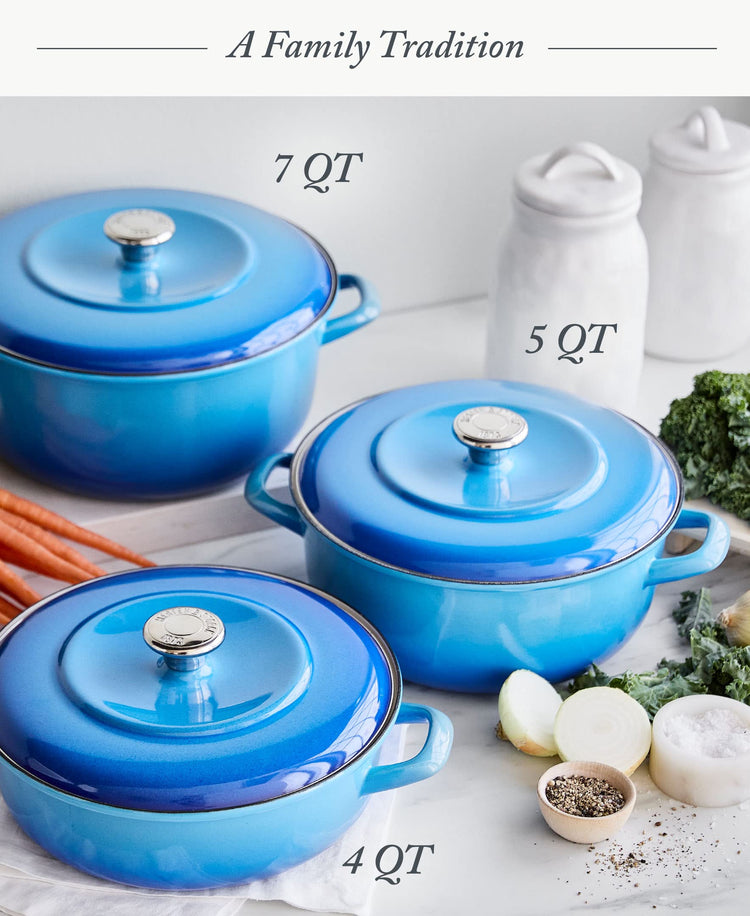 7QT Round Dutch Oven Casserole Pot with Lid