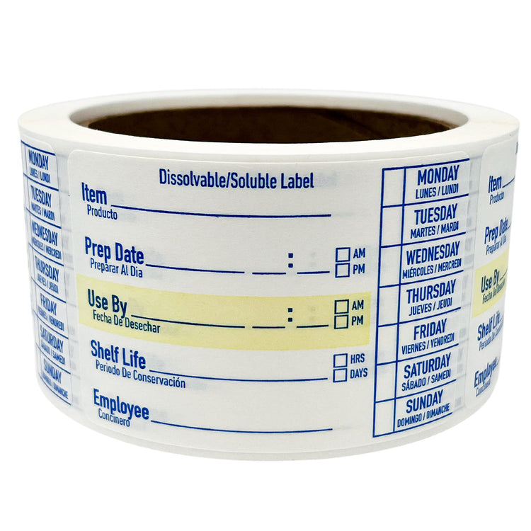 2x3 Dissolvable Food Labels