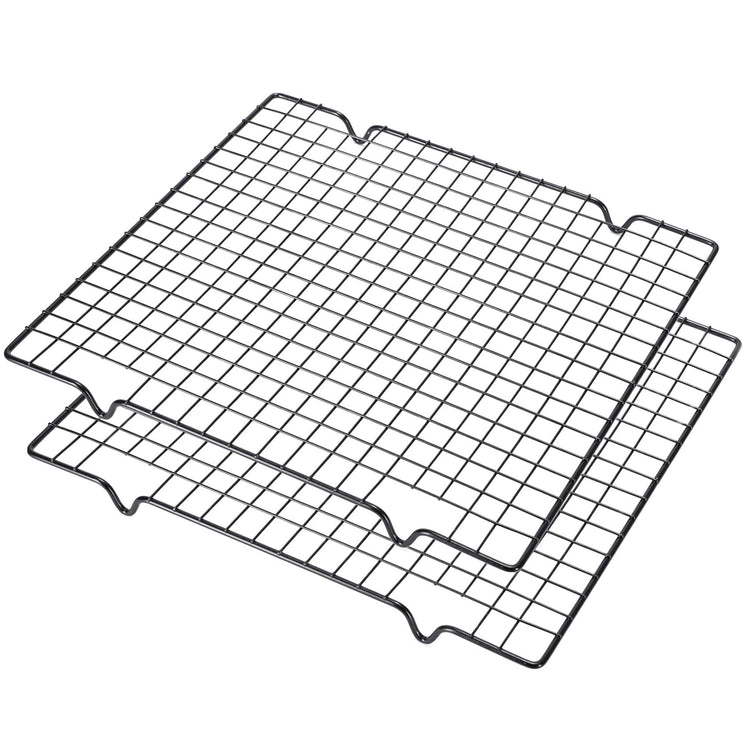 2Pcs Metal Kitchen Baking Cooling Rack Square Wire Cooling Rack for Cake and Meat 10 x 11 inches (2 Count)