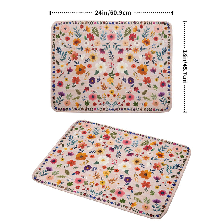 Spring Flowers Dish Drying Mat