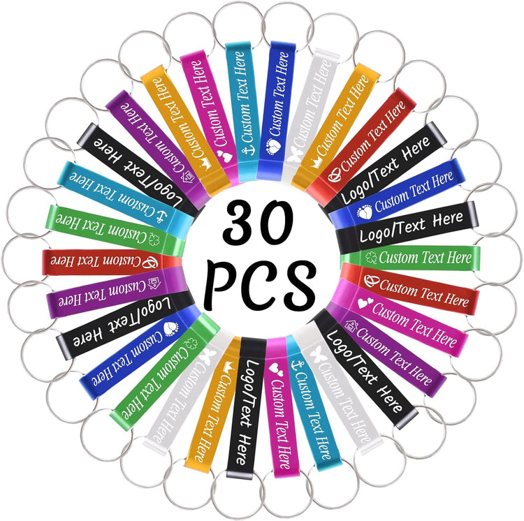 30PCS Personalized Bottle Opener Keychain Bulk Custom Beer Bottle Opener with Logo Text Engraved Wedding Bottle Opener Favors Customized Gifts for Guests Baby Shower Birthday Party-Assorted