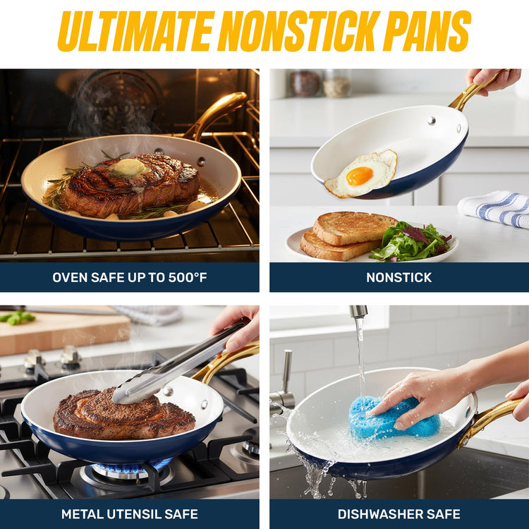 15 Pc Pots and Pans Set Non Stick Ceramic Cookware Set