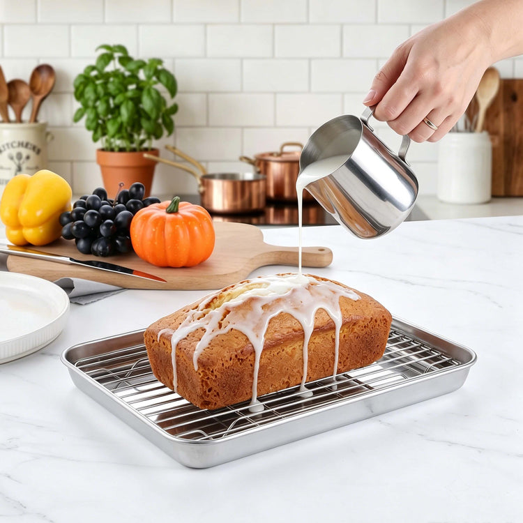 Small Baking Sheet with Wire Rack for Toaster Oven