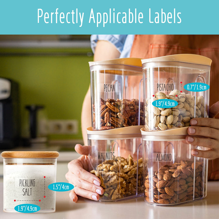 612 All Caps Minimalist Pantry Food Labels (612 Count)