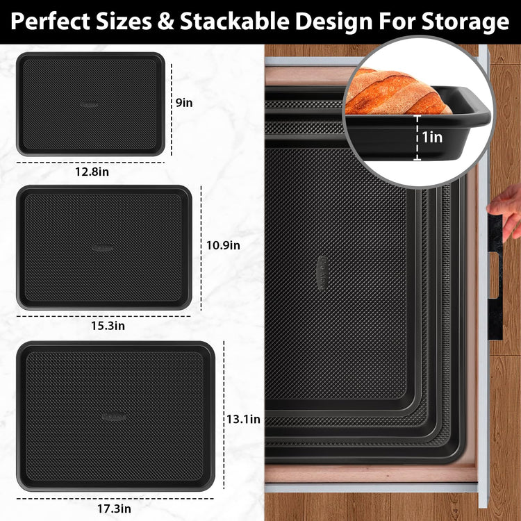 Nonstick Baking Sheet Set with Cooling Rack