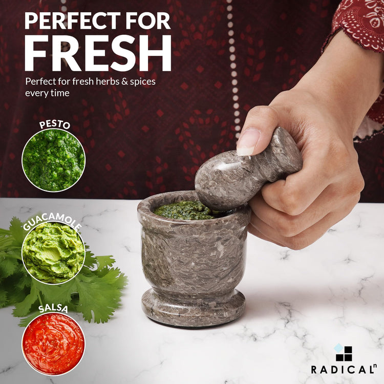 Marble Mortar and Pestle Set Small Spice Grinder & Herb Grinder