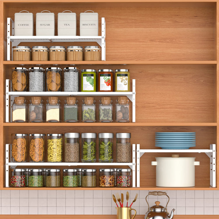 Large Expandable Cabinet Storage Shelf Organizer Rack