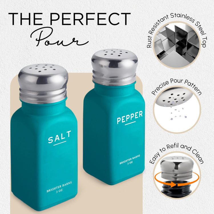 Teal Salt and Pepper Shakers Set by Brighter Barns (2 Count)
