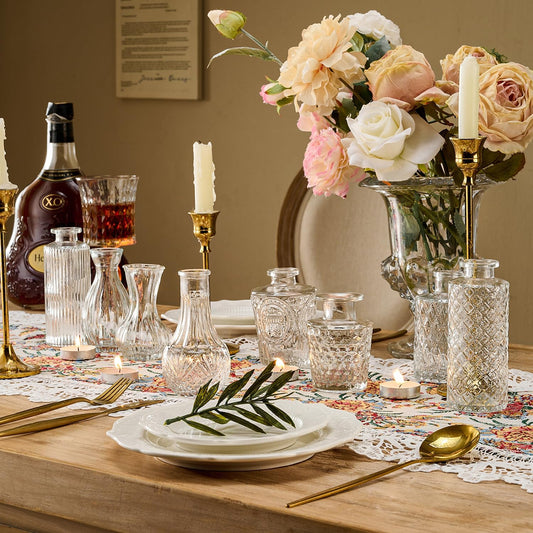 Glass Bud Vase Set of 36 Pcs Small Minimalist Vases for Flowers, Vintage Rustic Home Decor for Table Centerpiece Wedding Party, Modern Clear Aromatherapy Bottle for Living Room Bedroom