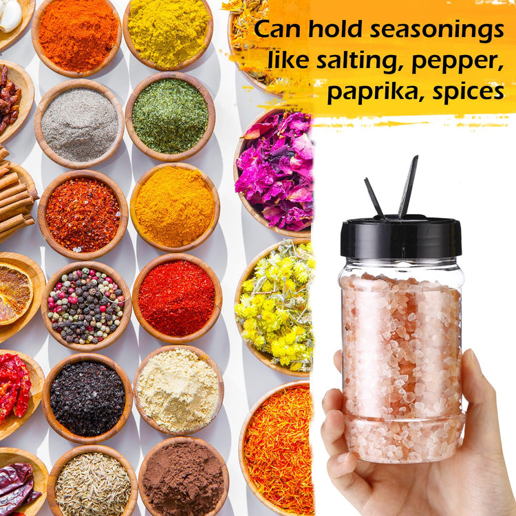 12.2 oz 30 Pack Plastic Spice Jars with Shaker Lids Clear Seasoning Containers Spice Bottles for Kitchen Storing Herbs Seasoning Powders (30 Count)