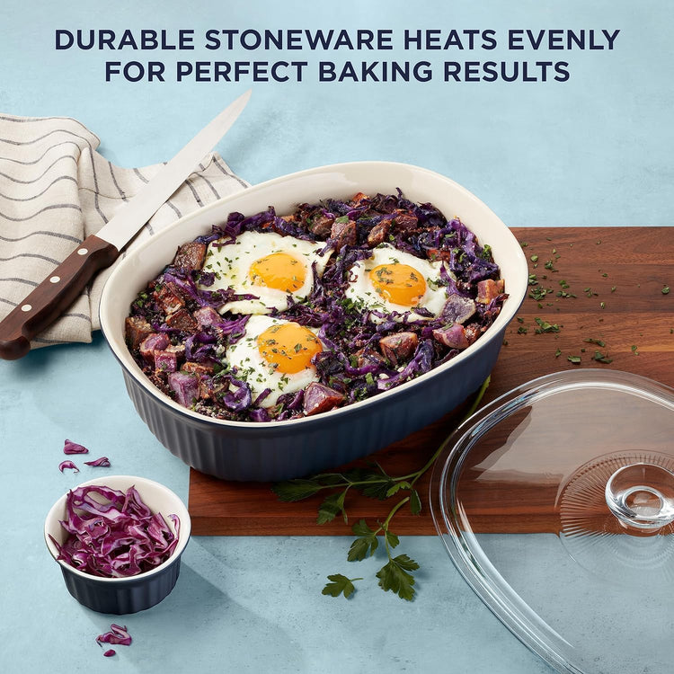 Ceramic Bakeware Set with Lids Chip and Crack Resistant Stoneware Baking Dish