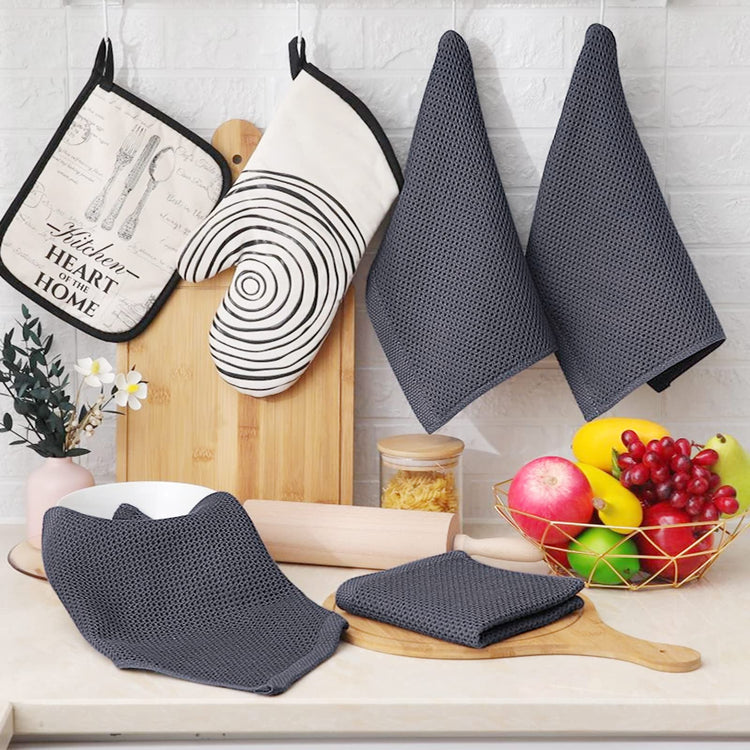100% Cotton Waffle Weave Kitchen Dish Cloths 6 (6 Count)