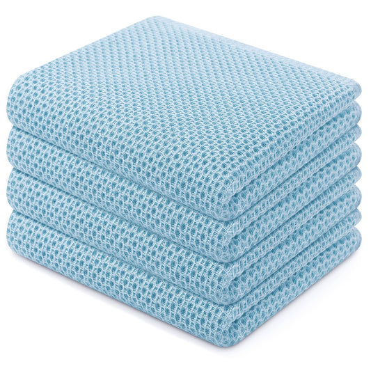 100% Cotton Waffle Weave Kitchen Dish Towels 4 (4 Count)