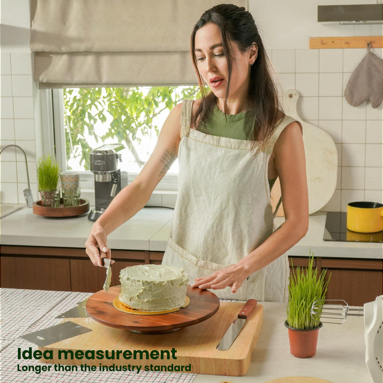 13" Acacia Cake Stand Rotating