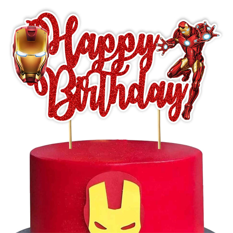 Irn Man Happy Birthday Cake Topper