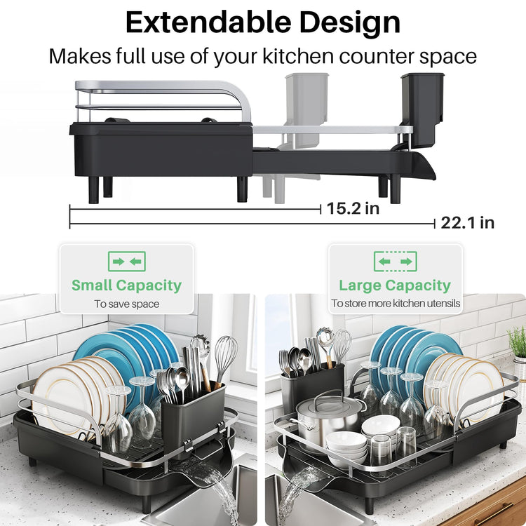 Expandable Dish Drying Rack for Kitchen Counter