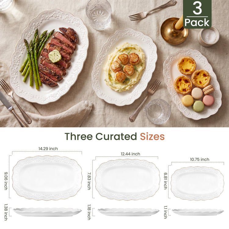 Ceramic Serving Platter Set (3 Count)