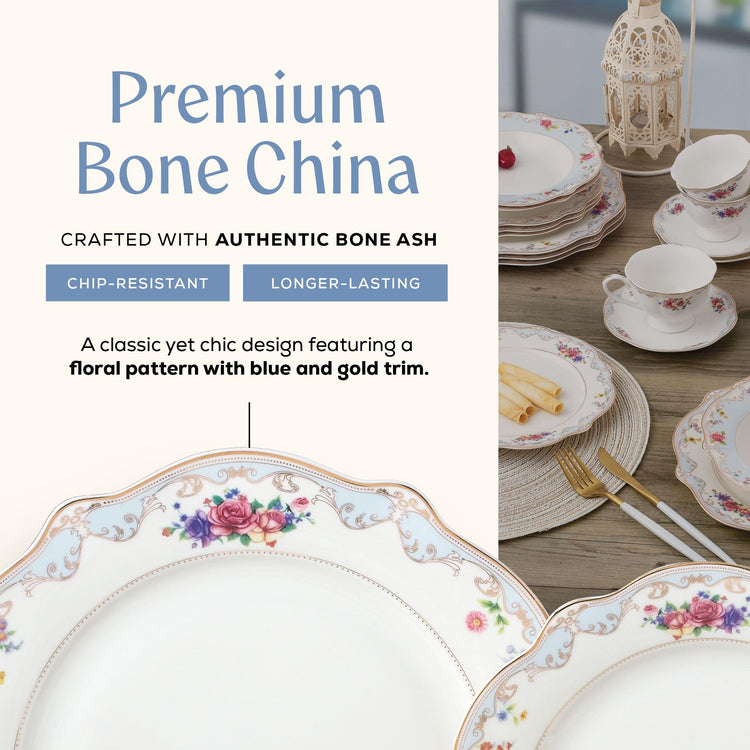 Romantic Bloom Bone China Dinnerware Set