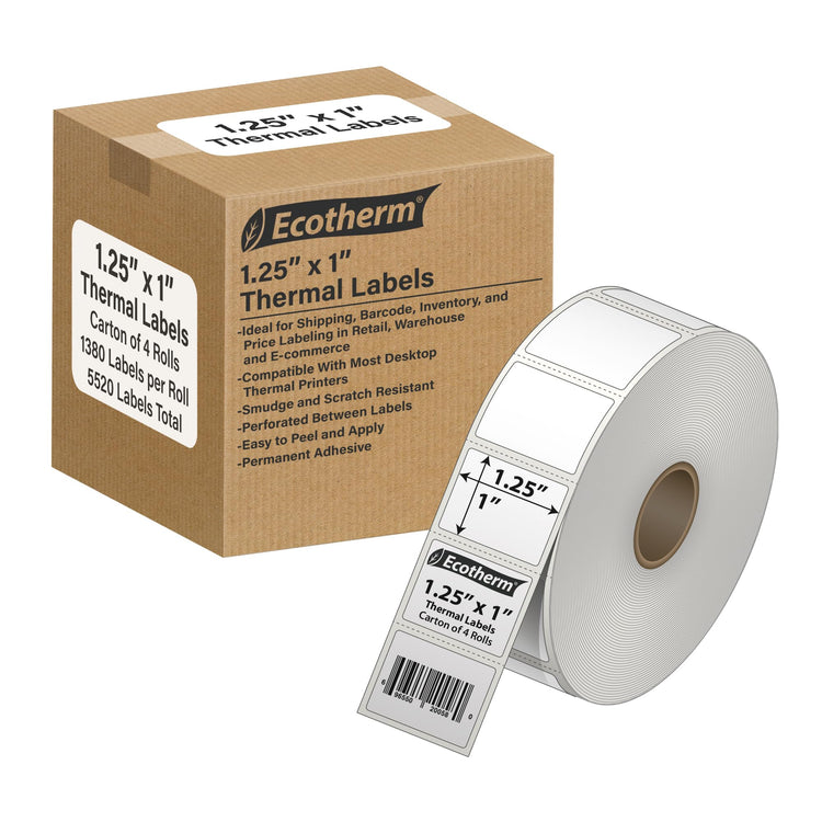 1.25" x 1" Thermal Labels (5520 Count)