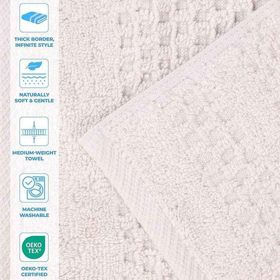 Superior Playa Zero Twist Cotton Medium Weight Towels, for Guest Bath, Bathroom, Shower, Spa, Plush, Quick Dry, Ultra-Soft Towels, Bath Essentials, Waffle Textured, 9 Piece Assorted Towel Set, Silver
