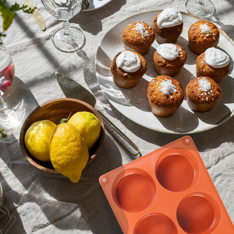 Muffin Pan 6 Cup Silicone Cake Moulds for Baking