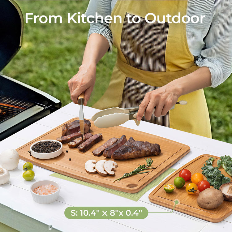Dishwasher Safe Bamboo Cutting Boards Durable Lightweight Wood Cutting Board for Busy Kitchen (3 Count)