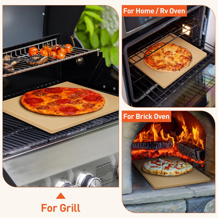 Pizza Stone for Oven and Grill 15 x 12 Inch