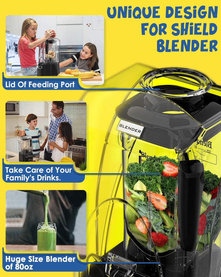 Quiet Commercial Blender with Soundproof Shield