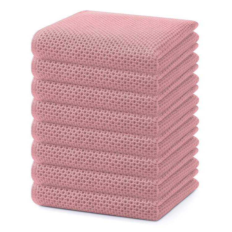 100% Cotton Waffle Weave Kitchen Dish Towels 8 (8 Count)