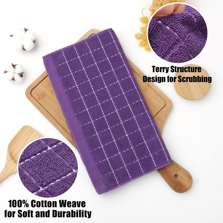 100% Cotton Terry Kitchen Dish Cloths (8 Count)