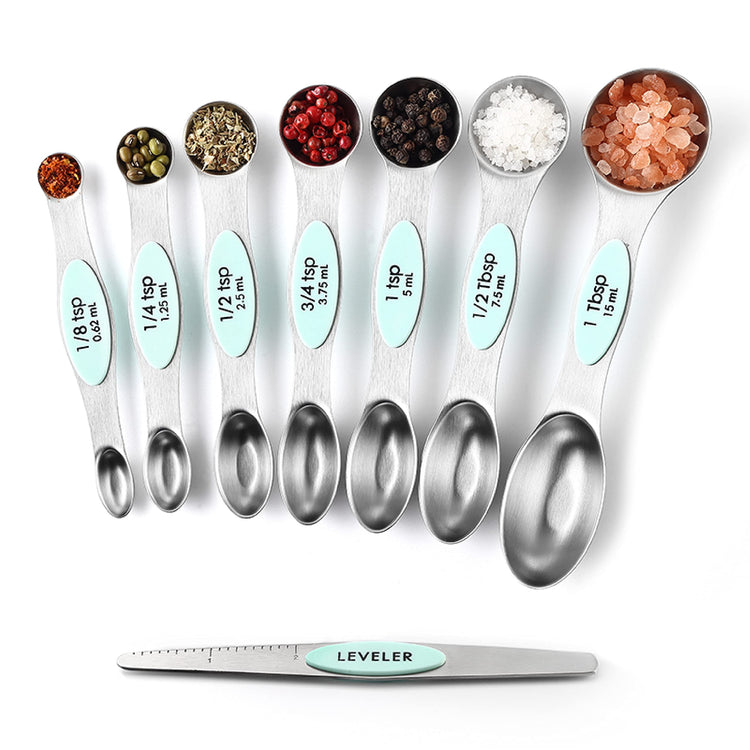Stainless Steel 8 Magnetic Measuring Spoons for Kitchen