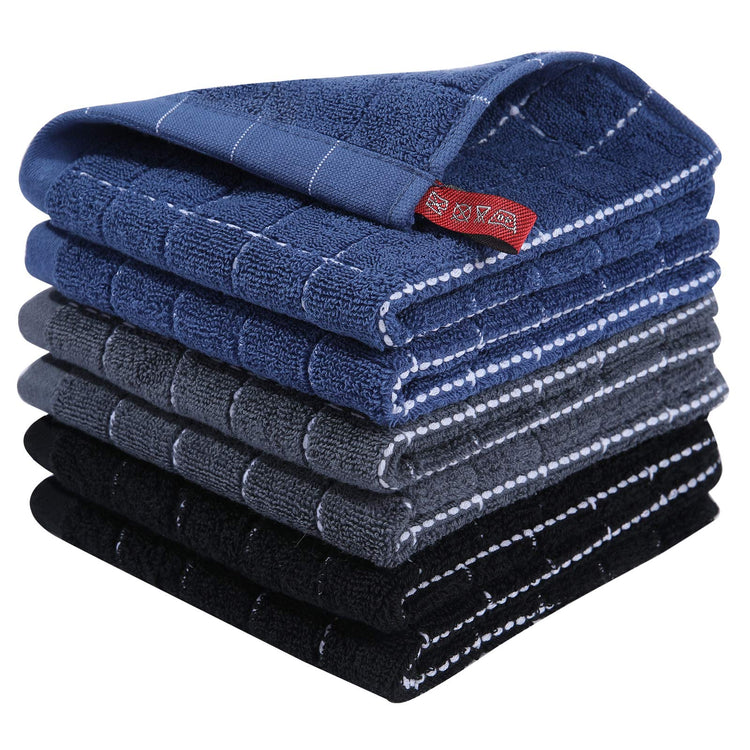 100% Cotton Terry Kitchen Dish Cloths (6 Count)