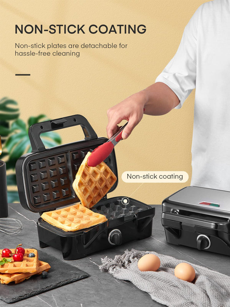 Waffle Maker 3 in 1 with Removable Non