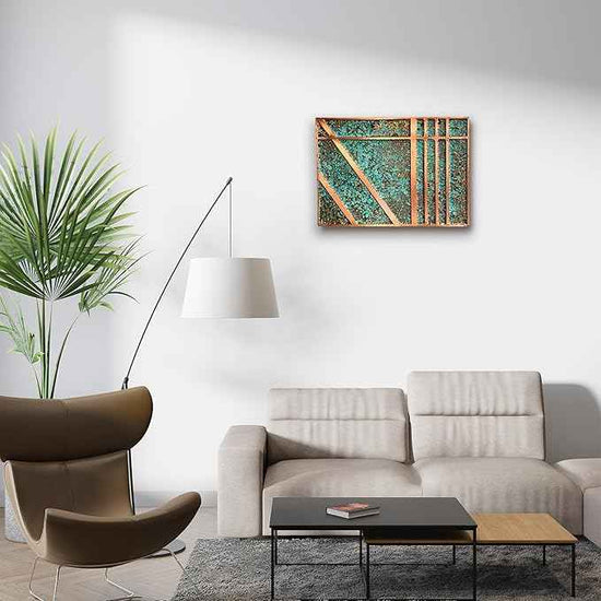 nooc art Handmade Copper Wall Art for Home, Living Room, Bedroom, Kitchen and Office Decor, Rustic Decorative Mural Art for Farmhouse Decor (patina of modern, 9.8 x 13.8, Unframed)