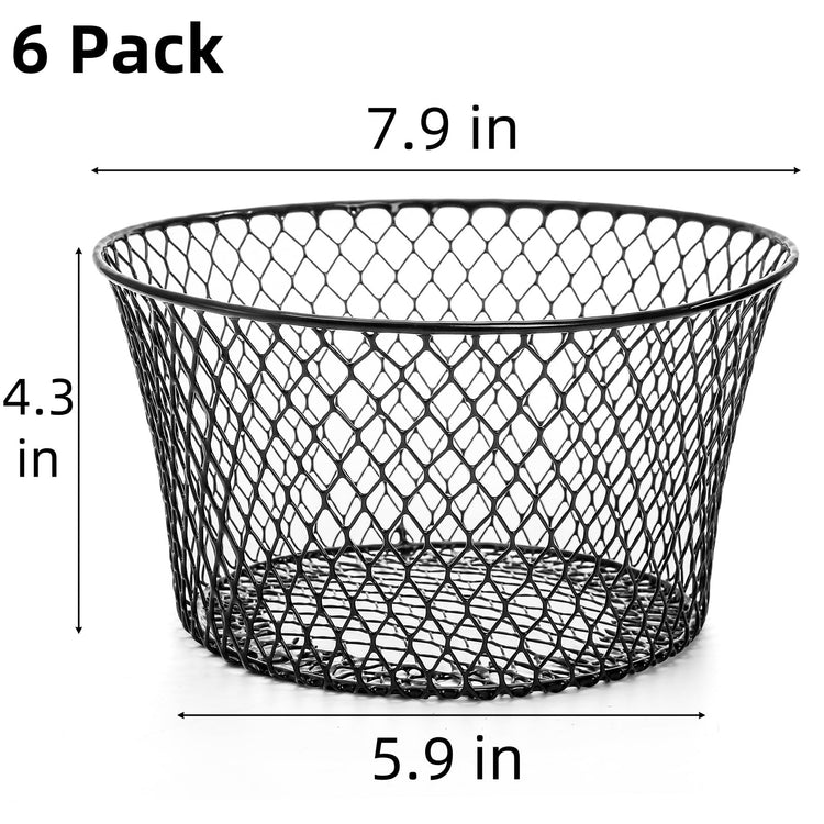 6 Pack Metal Wire Baskets for Kitchen Storage (6 Count)