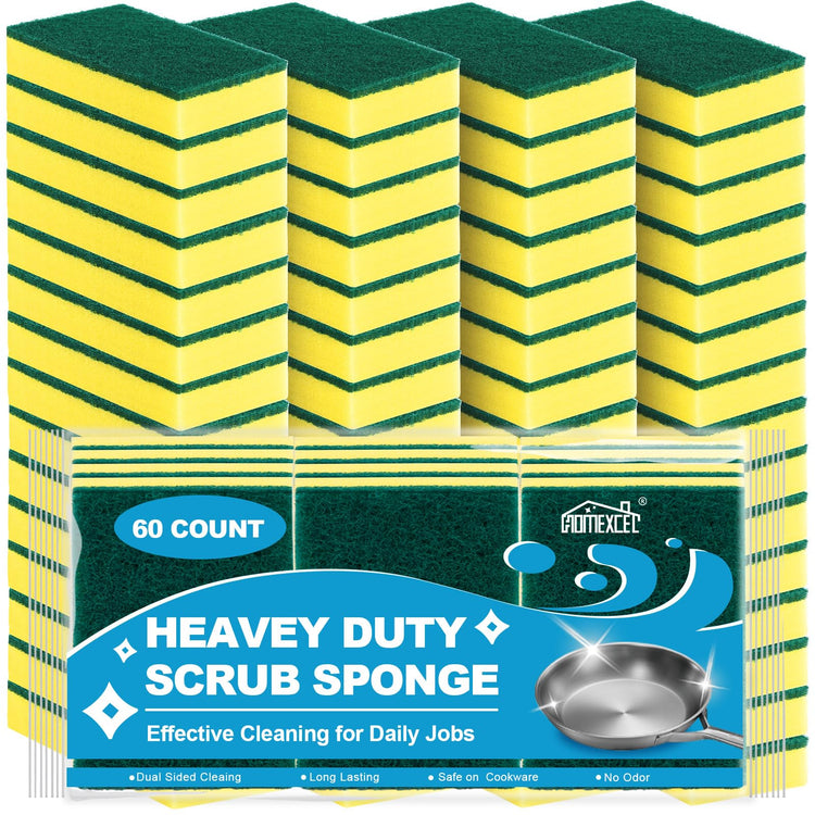 Heavy Duty Scrub Sponges Kitchen 60 Count