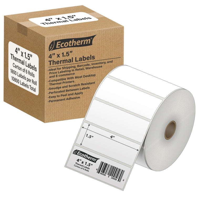 4" x 1.5" Thermal Labels (10800 Count)