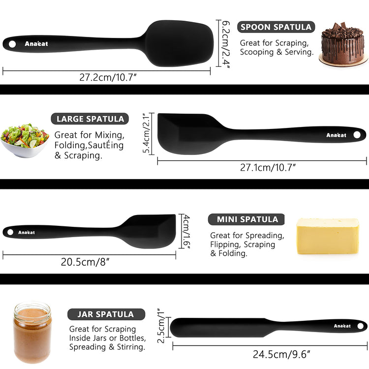 4 Piece Silicone Spatula Set (4 Count)
