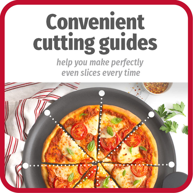 AirPerfect 14 Inch Insulated Nonstick Carbon Steel Pizza Pan with Cutting Guides