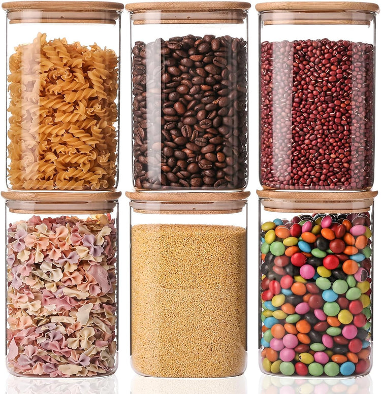 6 Pack Glass Food Storage Jars 37 oz (6 Count)
