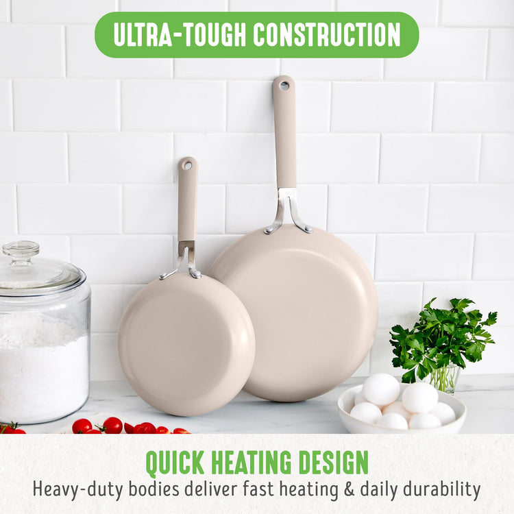 8” & 10” 2 Piece Nonstick Ceramic Frying Pan Set