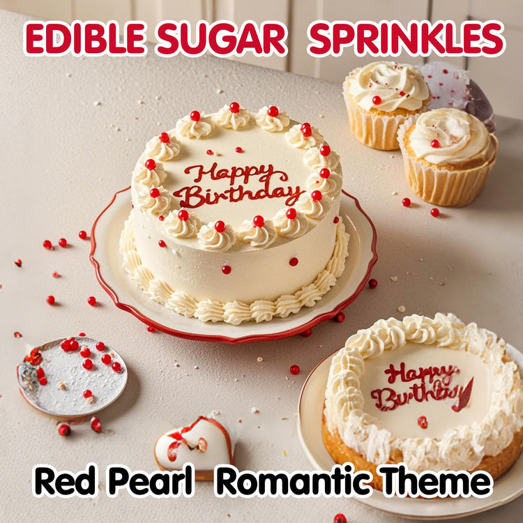 Edible Red Pearl Sprinkles (4.5 Ounce)