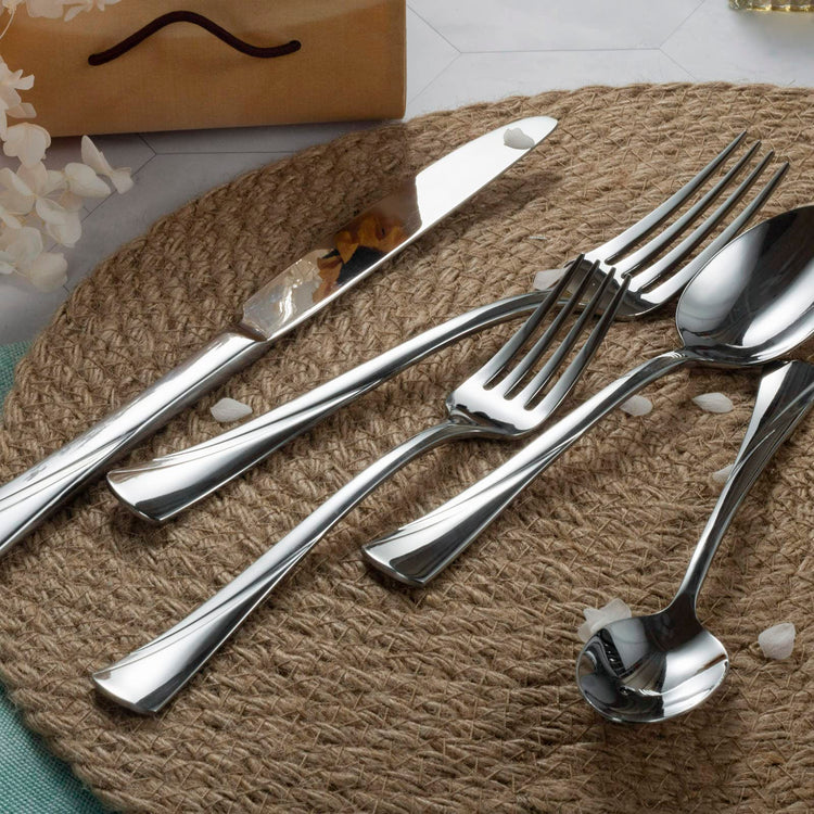 Alice 40 Piece Silverware Set Stainless Steel Flatware Set (8 Count)