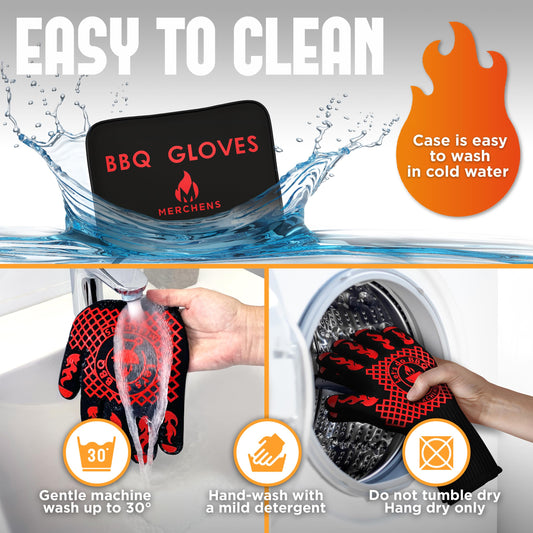 BBQ Grill & Oven Gloves 1472°F Heat Resistant (16.16 Ounce)